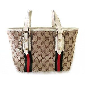 Gucci handbag GG canvas leather Sherry beige Ivory White charm bag